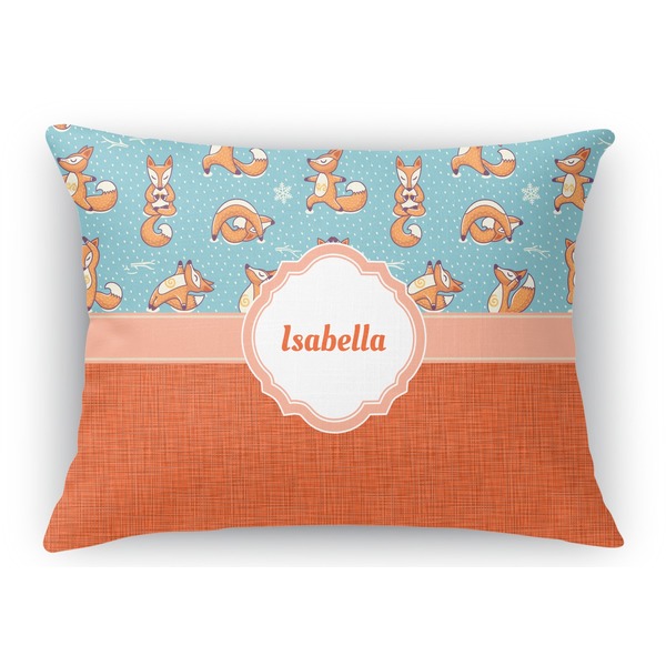 Custom Foxy Yoga Rectangular Throw Pillow Case - 12"x18" (Personalized)