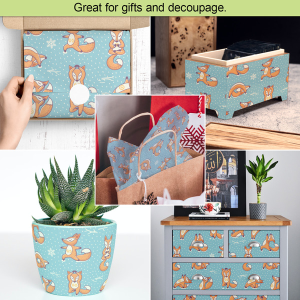 Foxy Yoga Tissue Paper - In Use Collage