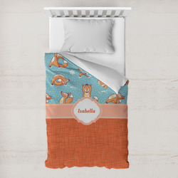 Foxy Yoga Toddler Duvet Cover w/ Name or Text