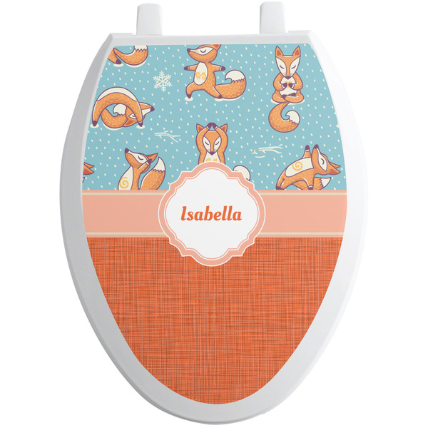 Custom Foxy Yoga Toilet Seat Decal - Elongated (Personalized)
