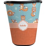 Foxy Yoga Waste Basket - Single Sided (Black) (Personalized)
