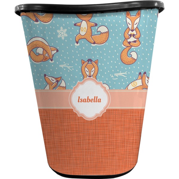 Custom Foxy Yoga Waste Basket - Single Sided (Black) (Personalized)