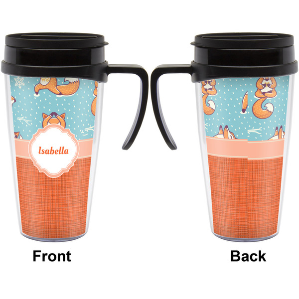 Foxy Yoga Travel Mug with Black Handle - Approval