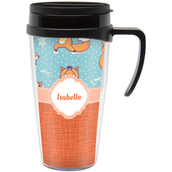 Foxy Yoga Acrylic Travel Mug with Handle (Personalized)