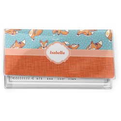 Foxy Yoga Vinyl Checkbook Cover (Personalized)