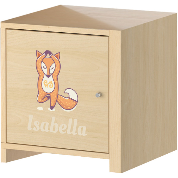 Foxy Yoga Wall Graphic on Wooden Cabinet