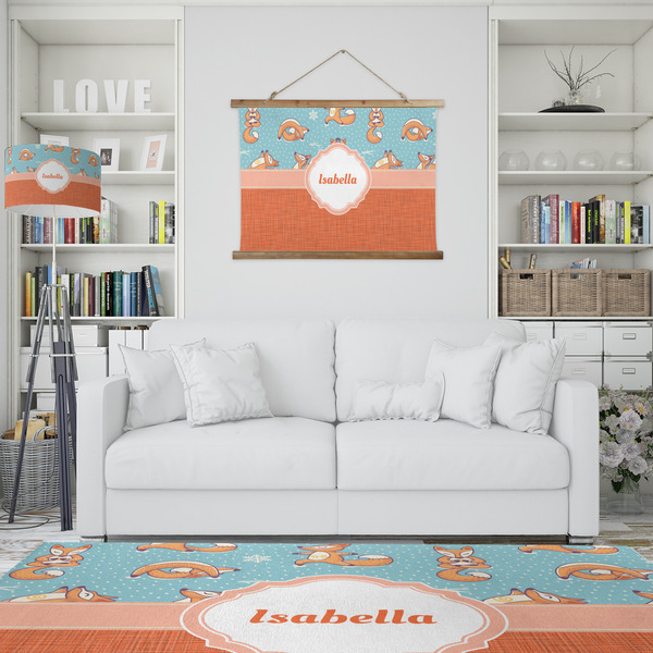 Foxy Yoga Wall Hanging Tapestry - IN CONTEXT