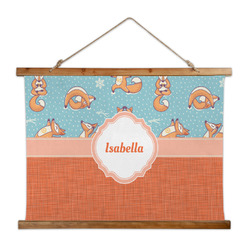 Foxy Yoga Wall Hanging Tapestry - Wide (Personalized)