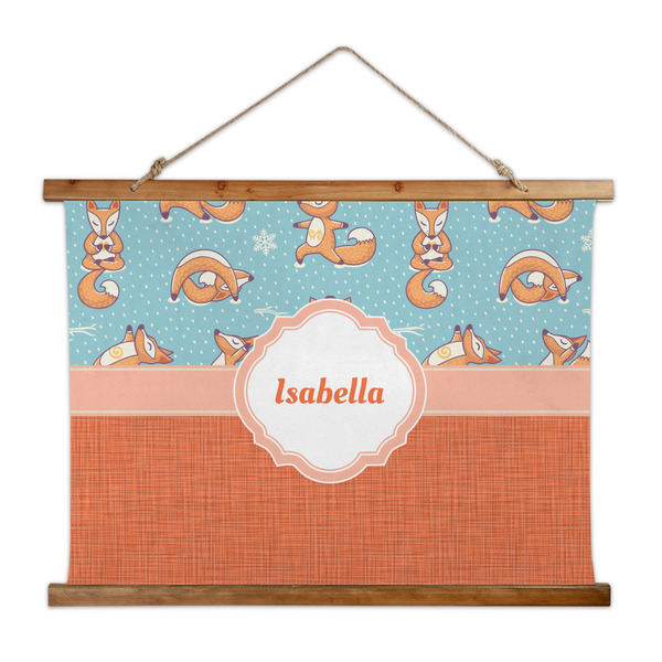 Custom Foxy Yoga Wall Hanging Tapestry - Wide (Personalized)