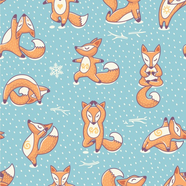 Custom Foxy Yoga Wallpaper & Surface Covering (Peel & Stick 24"x 24" Sample)