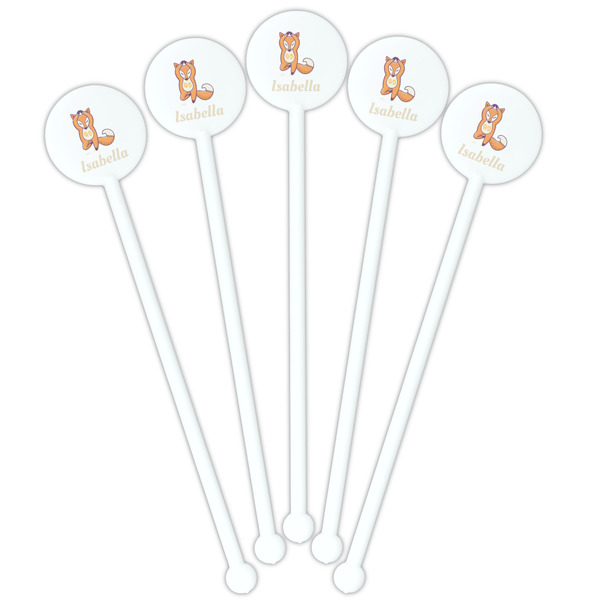 Foxy Yoga White Plastic 5.5" Stir Stick - Fan View