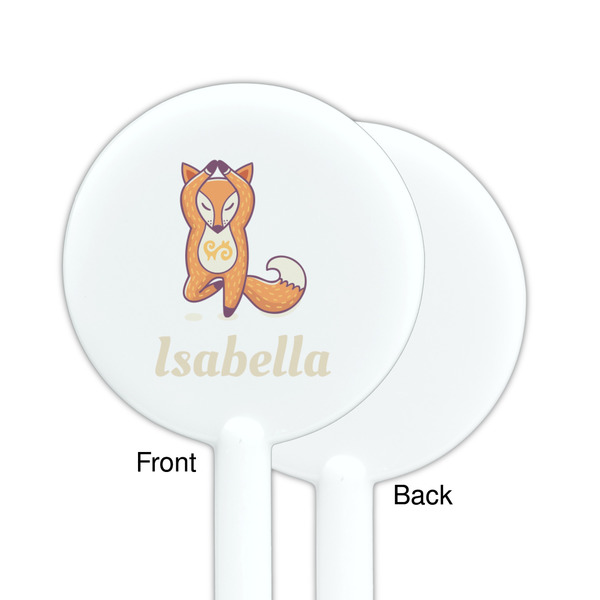 Foxy Yoga White Plastic 5.5" Stir Stick - Single Sided - Round - Front & Back
