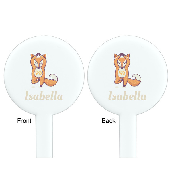 Foxy Yoga White Plastic 7" Stir Stick - Double Sided - Round - Front & Back