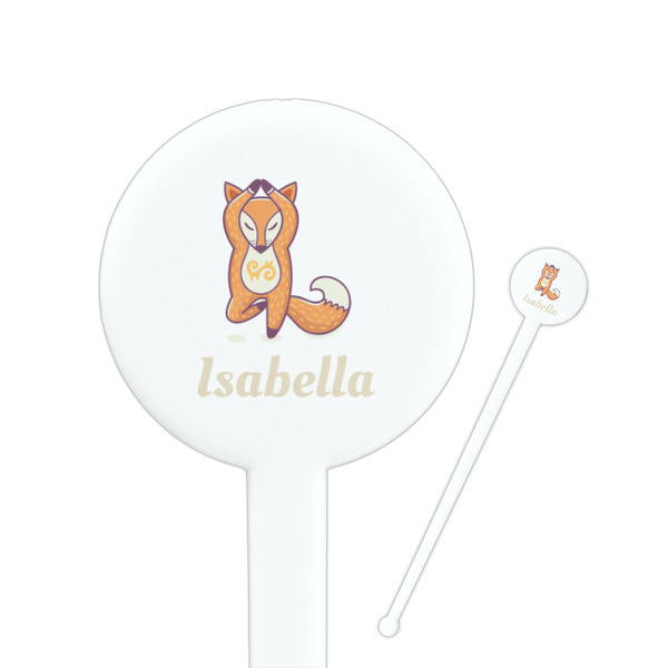 Custom Foxy Yoga Round Plastic Stir Sticks (Personalized)
