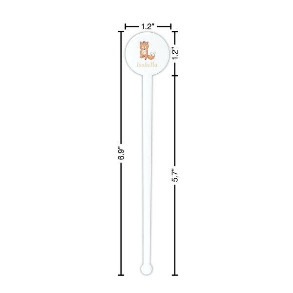 Foxy Yoga White Plastic 7" Stir Stick - Round - Dimensions