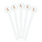 Foxy Yoga White Plastic 7" Stir Stick - Round - Fan View