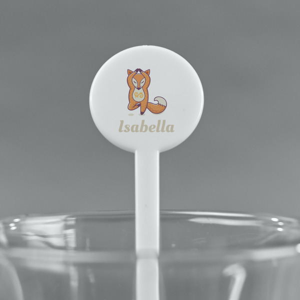 Foxy Yoga White Plastic 7" Stir Stick - Round - Main