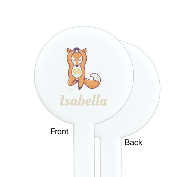 Foxy Yoga White Plastic 7" Stir Stick - Single Sided - Round - Front & Back