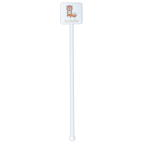 Foxy Yoga White Plastic Stir Stick - Single Sided - Square - Single Stick