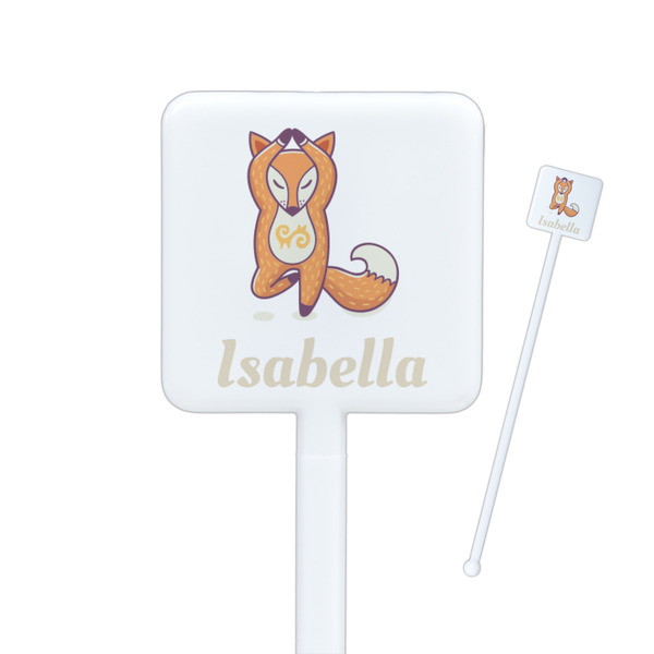 Custom Foxy Yoga Square Plastic Stir Sticks (Personalized)