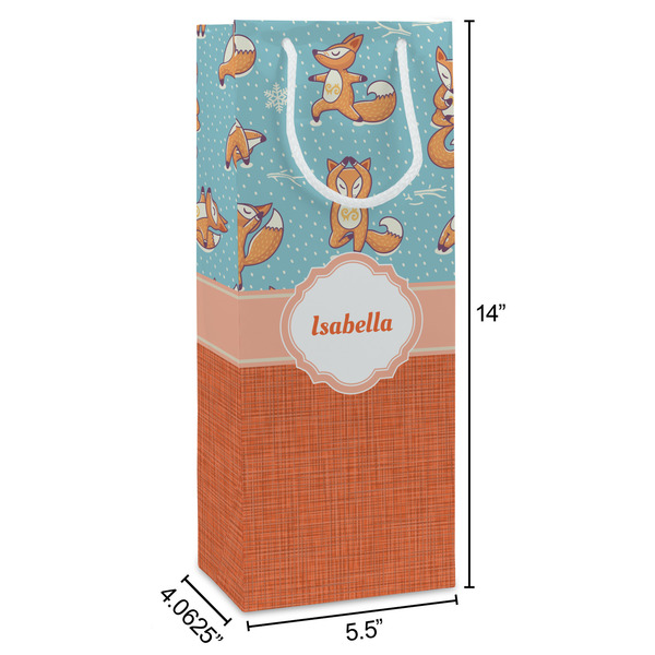 Foxy Yoga Wine Gift Bag - Dimensions