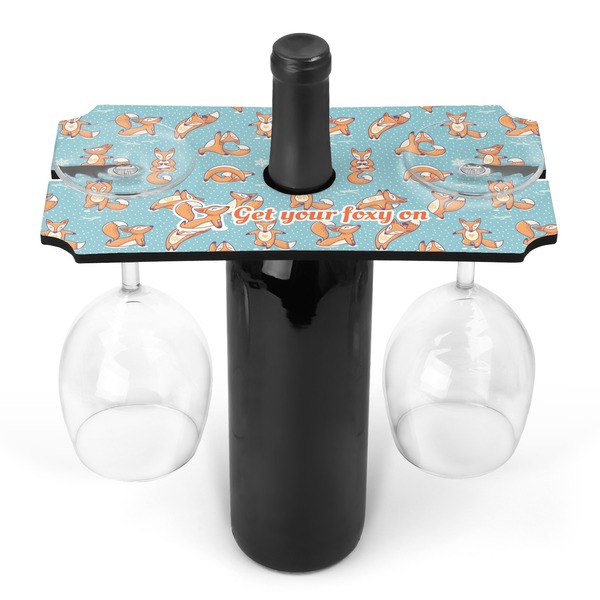 Custom Foxy Yoga Wine Bottle & Glass Holder (Personalized)