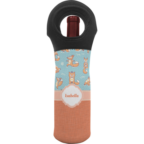 Custom Foxy Yoga Wine Tote Bag (Personalized)