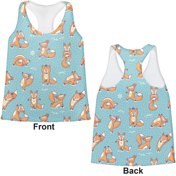 Foxy Yoga Womens Racerback Tank Tops - Medium - Front and Back
