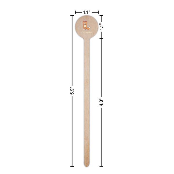Foxy Yoga Wooden 6" Stir Stick - Round - Dimensions