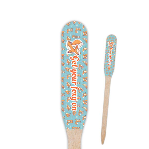 Custom Foxy Yoga Paddle Wooden Food Picks - Double Sided (Personalized)