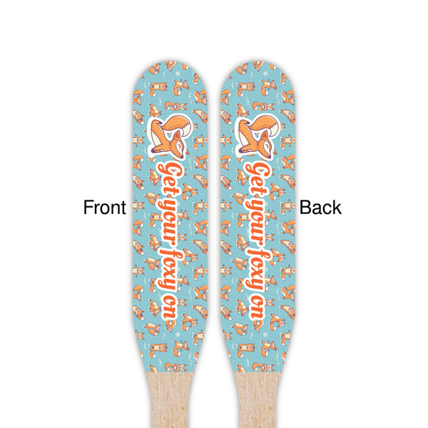 Foxy Yoga Wooden Food Pick - Paddle - Double Sided - Front & Back