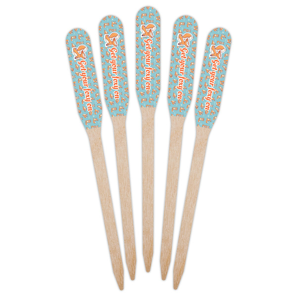 Foxy Yoga Wooden Food Pick - Paddle - Fan View