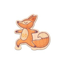 Foxy Yoga Genuine Maple or Cherry Wood Sticker