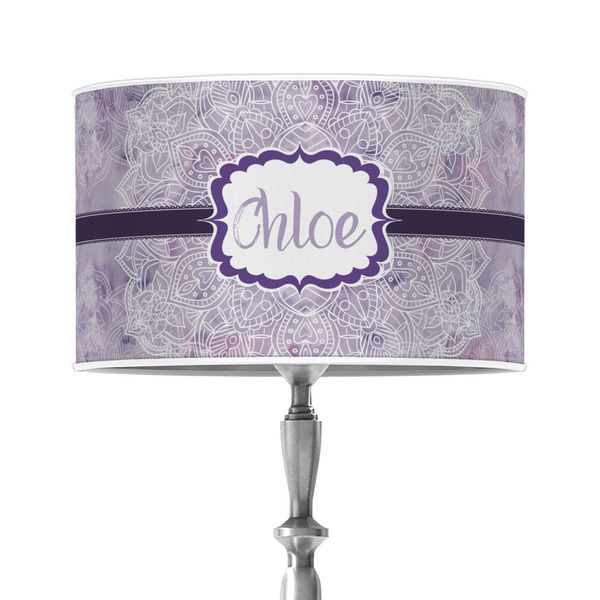 Custom Watercolor Mandala 12" Drum Lamp Shade - Poly-film (Personalized)