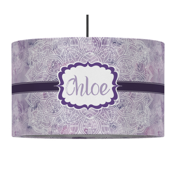 Watercolor Mandala 12" Drum Lampshade - PENDANT (Fabric)