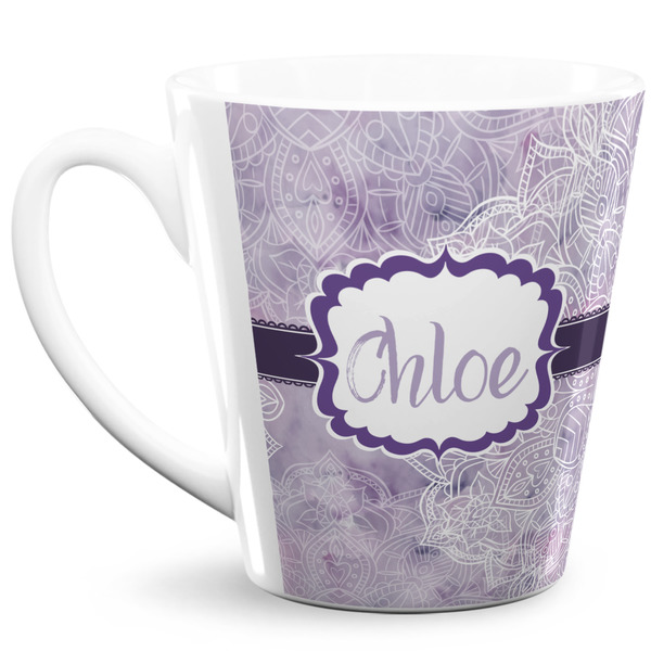 Custom Watercolor Mandala 12 Oz Latte Mug (Personalized)