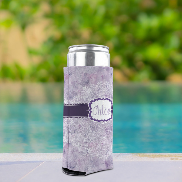 Watercolor Mandala Can Cooler - Tall 12oz - In Context