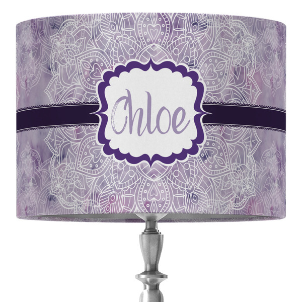 Custom Watercolor Mandala 16" Drum Lamp Shade - Fabric (Personalized)