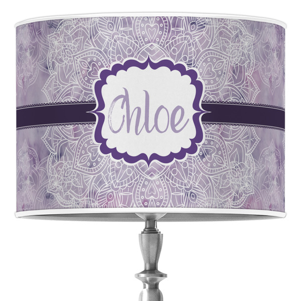 Custom Watercolor Mandala 16" Drum Lamp Shade - Poly-film (Personalized)