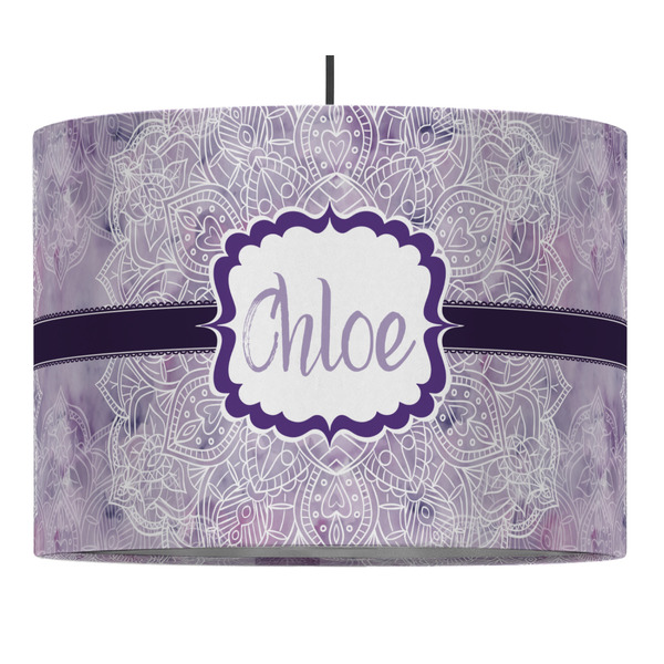 Watercolor Mandala 16" Drum Lampshade - PENDANT (Fabric)