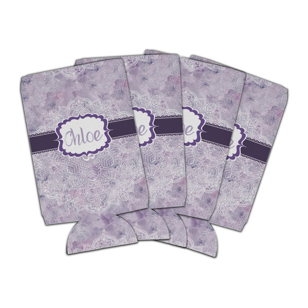 Custom Watercolor Mandala Can Cooler (16 oz) - Set of 4 (Personalized)