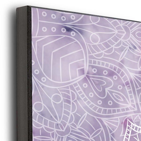 Watercolor Mandala 20x24 Wood Print - Closeup