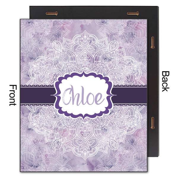 Watercolor Mandala 20x24 Wood Print - Front & Back View