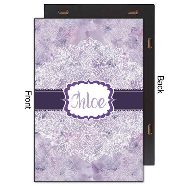 Watercolor Mandala 20x30 Wood Print - Front & Back View