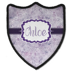 Watercolor Mandala Iron On Shield Patch B w/ Name or Text