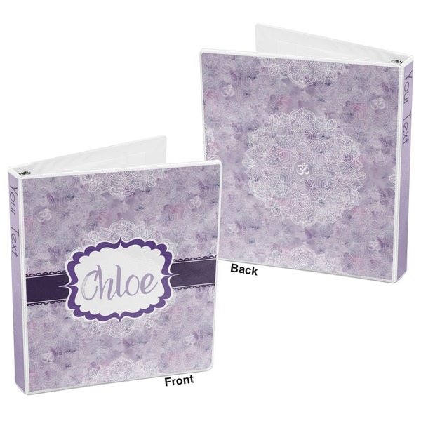 Watercolor Mandala 3-Ring Binder Front and Back