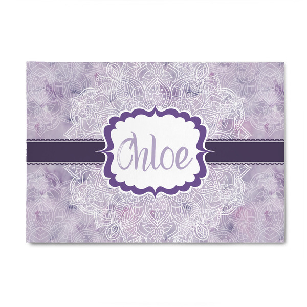 Custom Watercolor Mandala 4' x 6' Indoor Area Rug (Personalized)