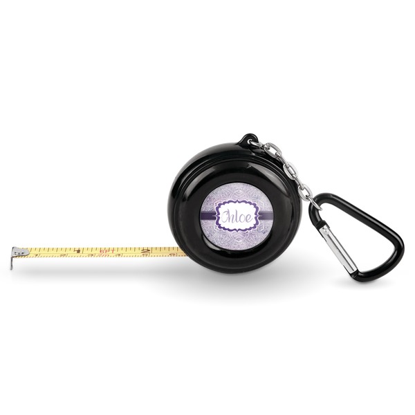 Custom Watercolor Mandala Pocket Tape Measure - 6 Ft w/ Carabiner Clip (Personalized)