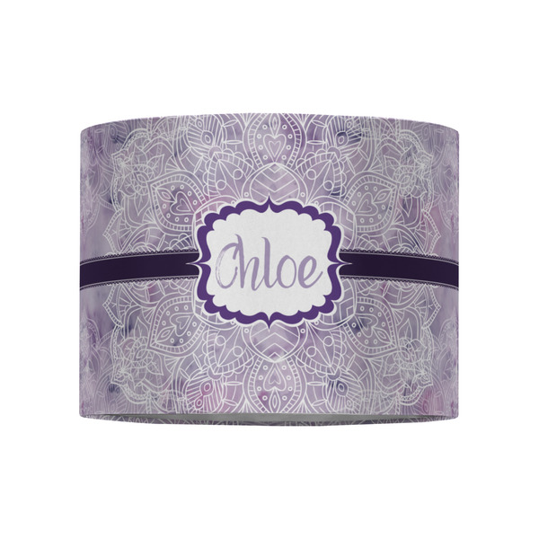 Watercolor Mandala 8" Drum Lampshade - FRONT (Fabric)