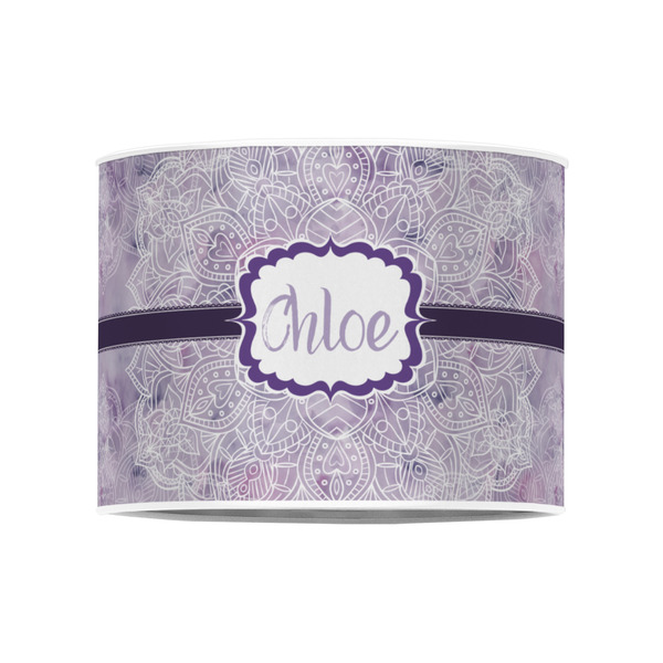 Watercolor Mandala 8" Drum Lampshade - FRONT (Poly Film)